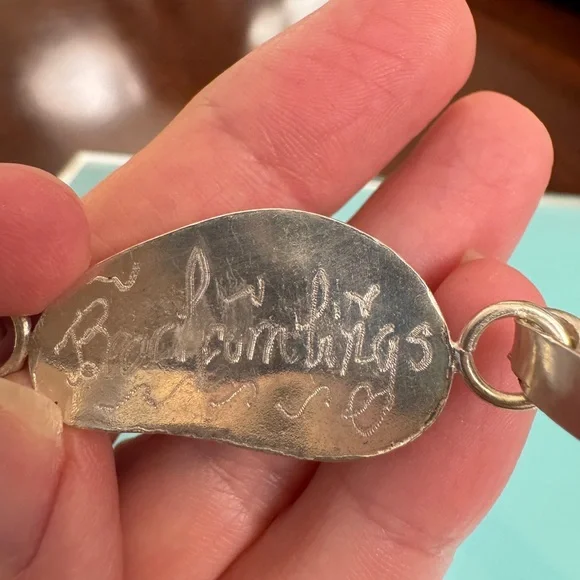 Artisan 925 Aqua Sea Glass Bracelet by Beachcombings artist Rolande Andrews 7" - Picture 4 of 10